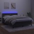 Cama box spring colchón y LED terciopelo gris oscuro 140x200