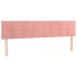 Cama box spring colchón y LED terciopelo rosa 160x200