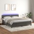 Cama box spring colchón y LED terciopelo gris oscuro 160x200