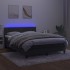 Cama box spring colchón y LED terciopelo gris oscuro 140x190