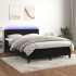 Cama box spring colchón y LED terciopelo negro 140x190