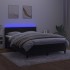 Cama box spring colchón y LED terciopelo negro 140x190