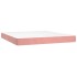 Cama box spring colchón y LED terciopelo rosa 180x200