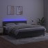 Cama box spring colchón y LED terciopelo gris oscuro 160x200