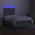 Cama box spring con colchón tela y LED gris claro 120x200