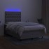 Cama box spring con colchón tela y LED gris claro 120x200