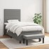 Cama box spring con colchón tela gris oscuro 90x190