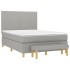 Cama box spring con colchón tela gris claro 140x190