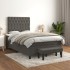 Cama box spring con colchón terciopelo gris oscuro 120x200