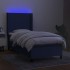 Cama box spring colchón y luces LED tela azul 100x200