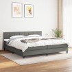 Cama box spring con colchón tela gris oscuro 160x200 cm