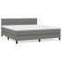 Cama box spring con colchón tela gris oscuro 160x200