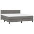 Cama box spring con colchón tela gris oscuro 160x200