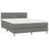 Cama box spring con colchón tela gris oscuro 140x190