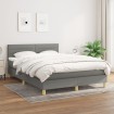 Cama box spring con colchón tela gris oscuro 140x190 cm