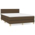 Cama box spring con colchón tela marrón oscuro 140x190