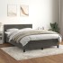 Cama box spring con colchón terciopelo gris oscuro 140x200