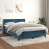 Cama box spring con colchón terciopelo azul oscuro 140x200