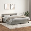 Cama box spring con colchón terciopelo gris claro 160x200 cm