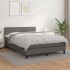 Cama box spring con colchón cuero sintético gris 140x190