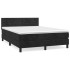 Cama box spring con colchón terciopelo negro 140x200