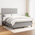 Cama box spring con colchón tela gris claro 140x190