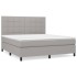 Cama box spring con colchón tela gris claro 160x200