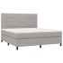 Cama box spring con colchón tela gris claro 160x200