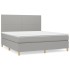 Cama box spring con colchón tela gris claro 160x200