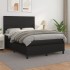 Cama box spring con colchón cuero sintético negro 140x190