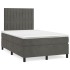 Cama box spring con colchón terciopelo gris oscuro 120x200