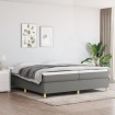 Cama box spring con colchón tela gris oscuro 200x200 cm