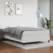 Cama box spring con colchón cuero sintético blanco 140x190 cm