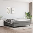 Cama box spring con colchón tela gris oscuro 180x200 cm