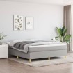 Cama box spring con colchón tela gris claro 160x200 cm