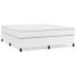 Cama box spring con colchón cuero sintético blanco 160x200