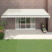 Toldo retráctil automático color crema 5x3 m