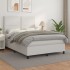 Cama box spring con colchón cuero sintético blanco