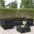 Set muebles de jardín 6 piezas y cojines ratán sintético