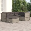 Set de muebles de jardín 5 pzas y cojines ratán sintético gris