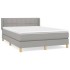 Cama box spring con colchón tela gris claro 140x190