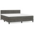 Cama box spring con colchón terciopelo gris oscuro 180x200