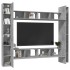 Set de muebles de TV 8 pzas madera contrachapada gris