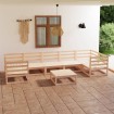 Juego de muebles de jardín 8 piezas madera maciza de pino