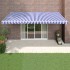 Toldo retráctil automático azul y blanco 5x3