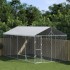 Perrera de exterior con toldo acero galvanizado plata 3x6x2,5