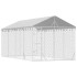 Perrera de exterior con toldo acero galvanizado plata 3x6x2,5