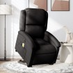 Sillón de masaje eléctrico reclinable elevable tela negro