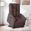 Sillón masaje eléctrico reclinable elevable tela marrón oscuro