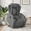 Sillón de masaje eléctrico reclinable elevable tela gris oscuro